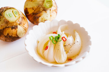 新玉ねぎの白だし浅漬け