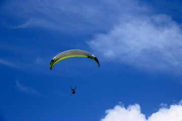 paraglider over Lake Bohinj, Slovenia