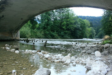 the Sava river near Lake Bohinj, Slovenia - obrazy, fototapety, plakaty