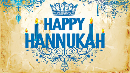 Naklejka premium happy hannukah greeting card with candles