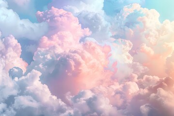 Ethereal Pastel Cloud Formations for Peaceful and Calming Backgrounds and Environments