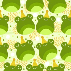 Seamless pattern with frogs