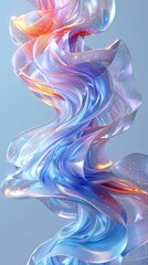 Vibrant Light Blue Glass Ribbon Background Wallpaper