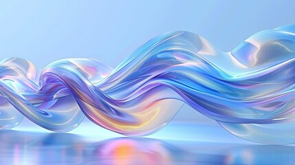 Vibrant Light Blue Glass Ribbon Background Wallpaper
