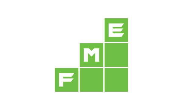 FME initial letter financial logo design vector template. economics, growth, meter, range, profit, loan, graph, finance, benefits, economic, increase, arrow up, grade, grew up, topper, company, scale