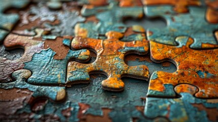 Puzzle: A jigsaw puzzle with a missing piece