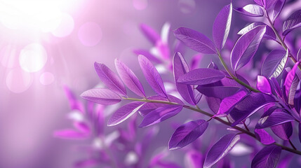 Purple and Water Leaf Zoom Virtual Background 3d render