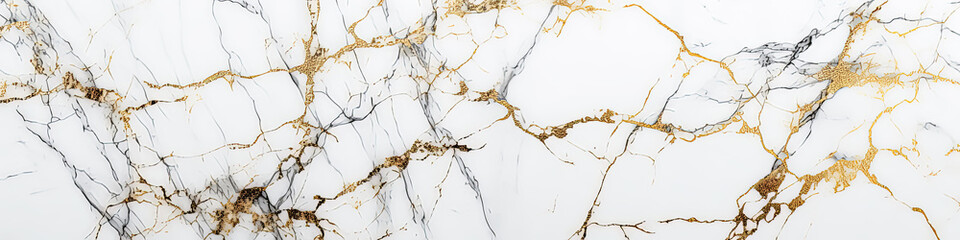 A white marble wall with gold accents. The wall is textured and has a natural look. The gold...