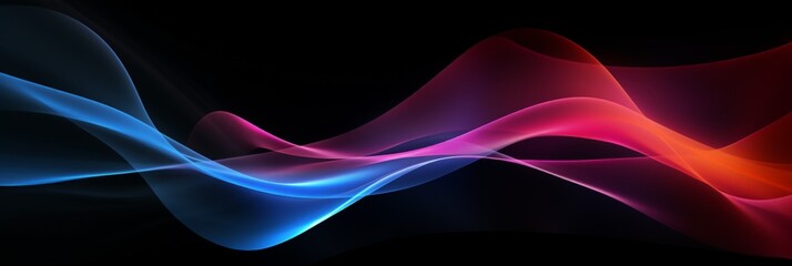 banner Elegant abstract wave design in blue and red gradient, wide banner with copy space, blur, soft light
Concept: abstract, wave, design