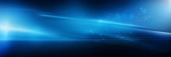Fototapeta na wymiar banner Sleek blue abstract light waves on a dark background with twinkling stars, ample copy space, blur, soft light Concept: technology, futuristic, abstract, backdrop