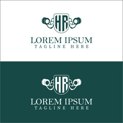 HR initial monogram for fitnes or gym logo with creative style design.
