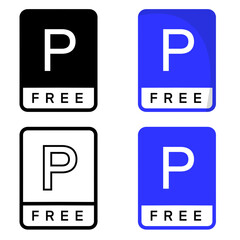 Free parking icon sign vector,Symbol, logo illustration for web and mobile