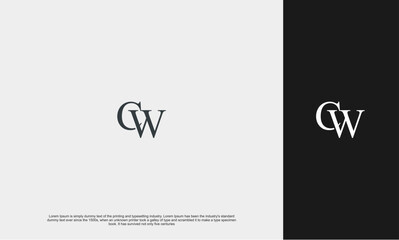 Initial Letter CW Logo monogram typography for consulting, law, business name. Vector logo inspiration
