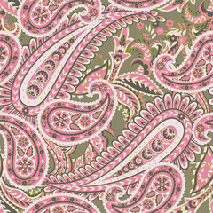 Stylish floral seamless paisley pattern. High-quality vector design - 765845182
