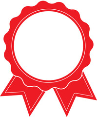 red badge label tag border design for reward winner guarantee decorate