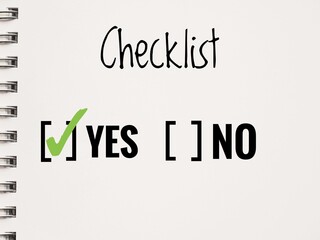 Yes No checkbox with yes box selected with a green checkmark