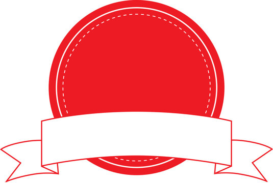 red badge label tag border design for reward winner guarantee decorate