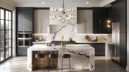 Lavish Kitchen Dreams: Gilded Touches and Sputnik Sparkle
