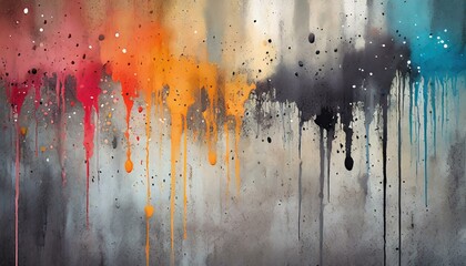 Illustration of Concrete Wall Texture with dripping paint.
 - obrazy, fototapety, plakaty