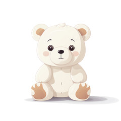 Obraz na płótnie Canvas Bear toy, illustration, pure white background сreated with Generative Ai