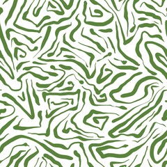Seamless abstract textured pattern. Simple background green and white texture. Digital brush strokes background. Lines. Designed for textile fabrics, wrapping paper, background, wallpaper, cover.