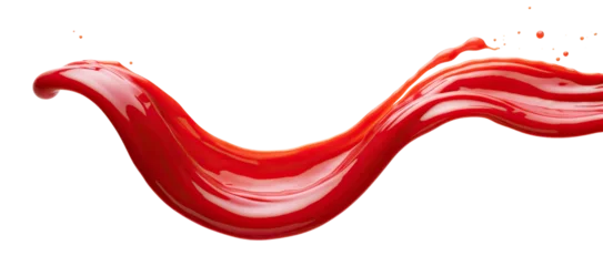 Foto auf Acrylglas Tomato ketchup splash, cut out © Yeti Studio