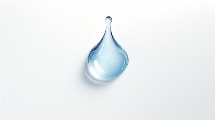 drop of water on a white background, realistic photo сreated with Generative Ai