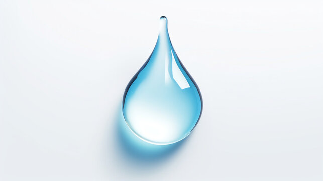 drop of water on a white background, realistic photo сreated with Generative Ai