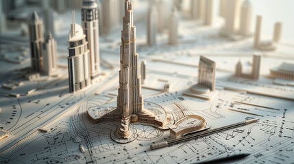 Architecture students checking models of their projects