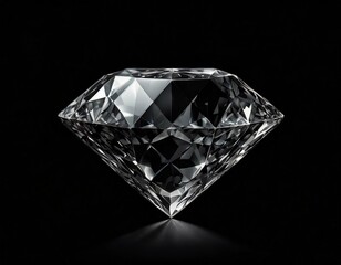 Illustration of diamond gemstone in black black background