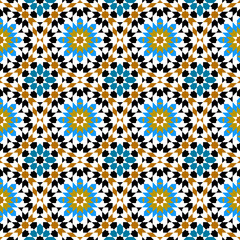 Seamless arabic geometric ornament based on traditional arabic art. Muslim mosaic. Turkish, Arabian tile. Girih style.