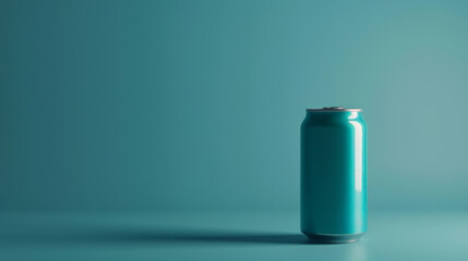 Soda can mockup on blue background