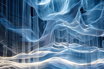 Bright Waveforms of Quantum Physics.Wave-like abstraction with dots and lines wavy digital music flow.
representation of fractal worlds


