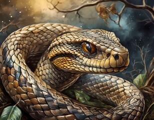 Obraz premium animal, spirit, shamanism, personal, companion, animal form, loyal, personal companion, loyal companion, snake, rattlesnake