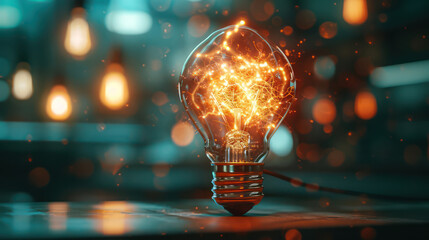 rising hope on the bright side of technology innovation in the light bulb with connectivity of...