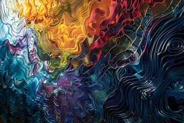 Vibrant hues swirl in cosmic paint.A gradient vector banner with multiple layers of color texture and 3D papercut layers. creating artwork by carving. Realistic, abstract wavy layers
