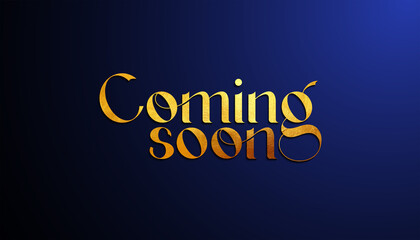 Naklejka na ściany i meble Coming soon luxury golden text. Coming soon banner design vector. launching soon Illustration