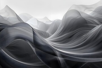 A bird soaring in the air on a white sheet Abstract White Wave Background With Three-dimensional rendered cloth ripples. White satin material suspended in midair


