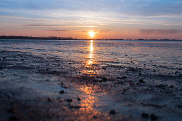 Sonnenuntergang am Strand von Hooksiel