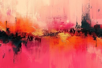 Vibrant abstract artwork with intense red and orange hues, evoking a fiery and passionate visual experience