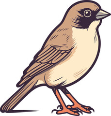 Lively Sparrow Vector Design