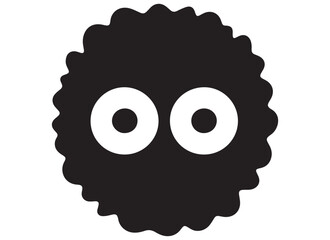 black silhouette funny face gesture emoji vector