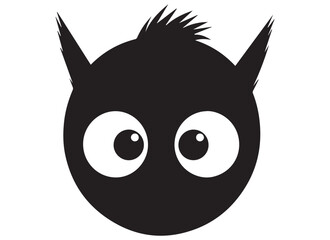 black silhouette funny face gesture emoji vector