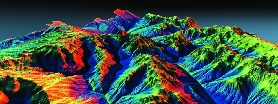 GIS 3D Lidar Map, A Model Of The Earth's Surface Obtained After Processing Data From An Unmanned Aerial Vehicle During Tremors And Earthquakes, The Movement Of Lithospheric Plates.