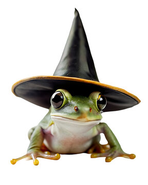 3d toad frog with witch hat for Halloween