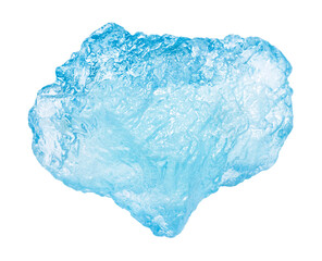 Obraz premium close up of sample of natural stone from geological collection - unpolished aquamarine mineral isolated on white background