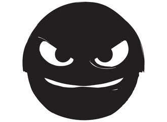 black silhouette funny face gesture emoji vector
