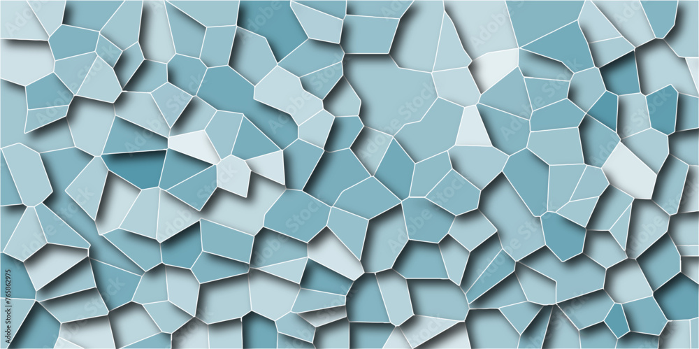Poster multicolor broken stained glass background with white lines. aqua texture geometric modern creative 