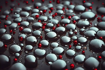 red spheres on white background