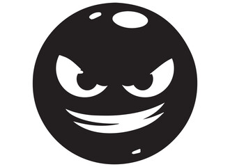 black silhouette funny face gesture emoji vector